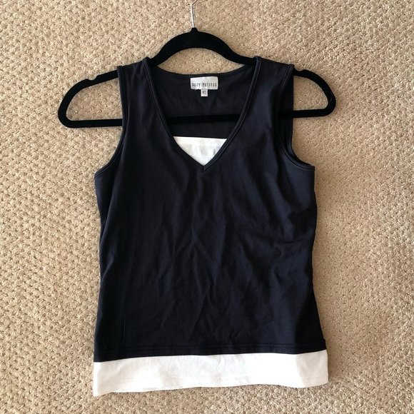 Suzy Petites Black and White Top - Picture 1 of 3